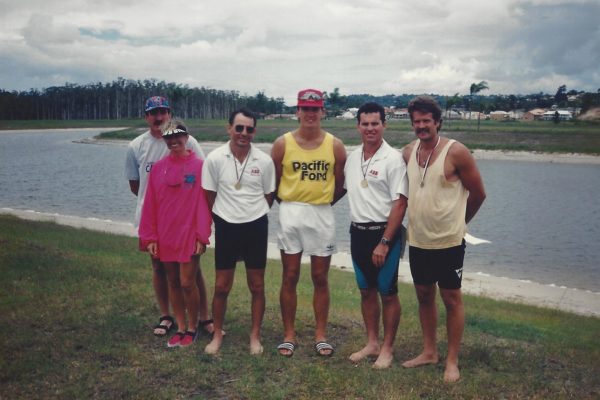 1993 Queensland Canoe Marathon Titles. Greg Lennox, Margaret Barrett, Georgie Athanasiou, Clint Robinson, Phil Ebzery, John Van Ryt