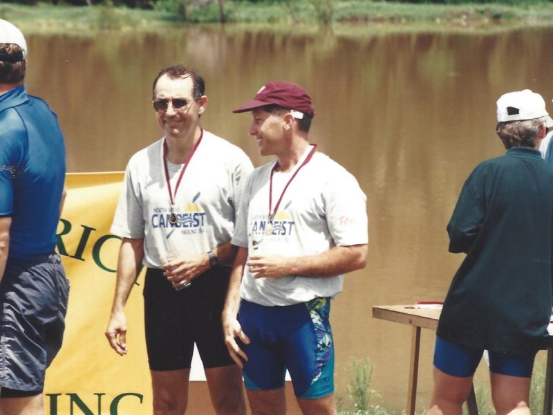1995 QLD Canoe Marathon Titles Ipswich. Georgie Athanasiou & Rod Smerdon 1st OMTK2